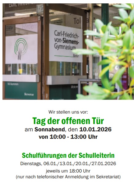 Einladung zum Tag der offenen Tür