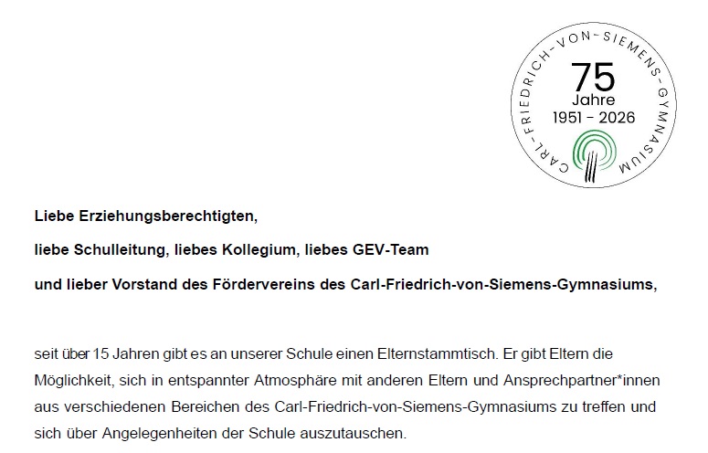 Einladung zum Elternstammtisch
